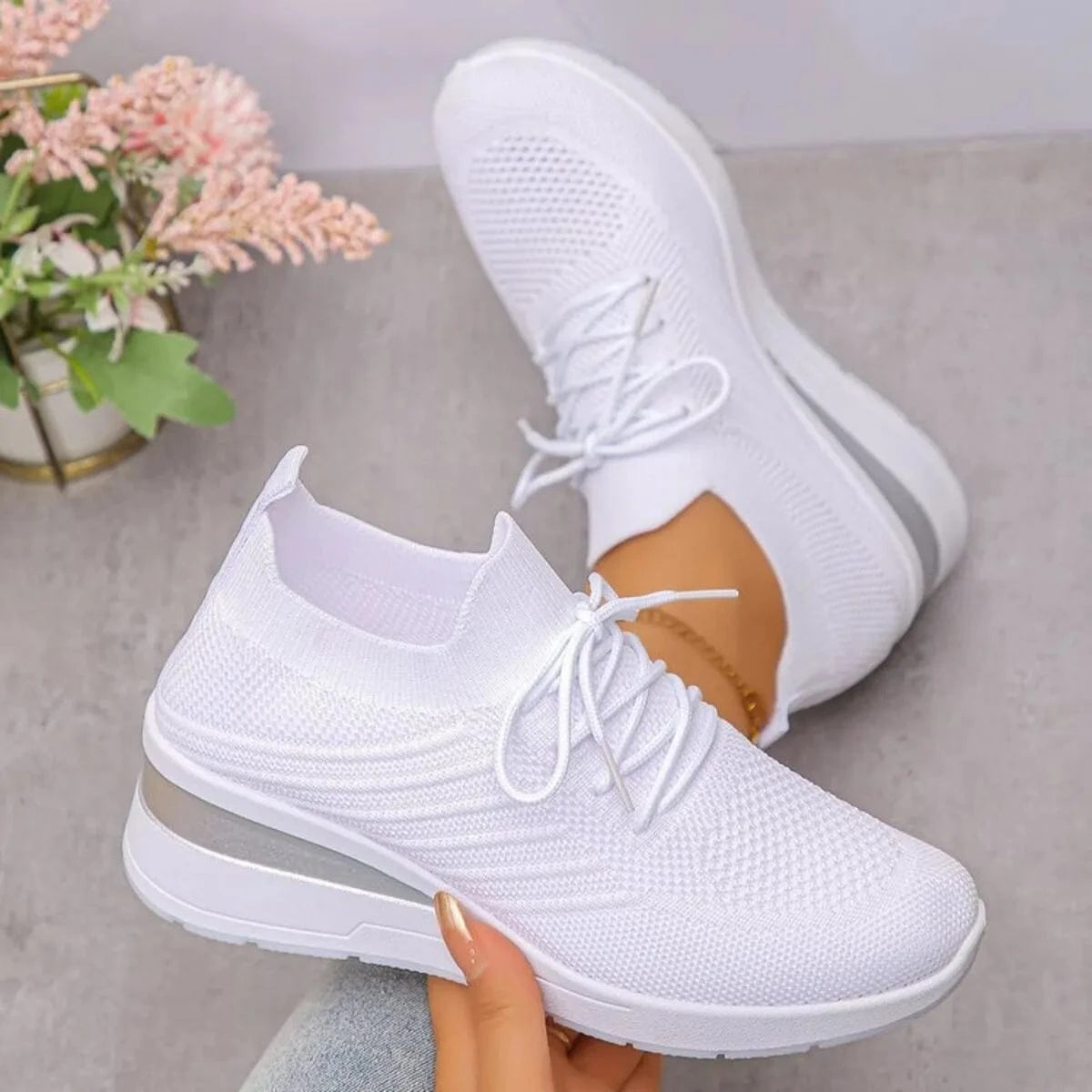 Lace Up Wedge Athletic - Fashorio