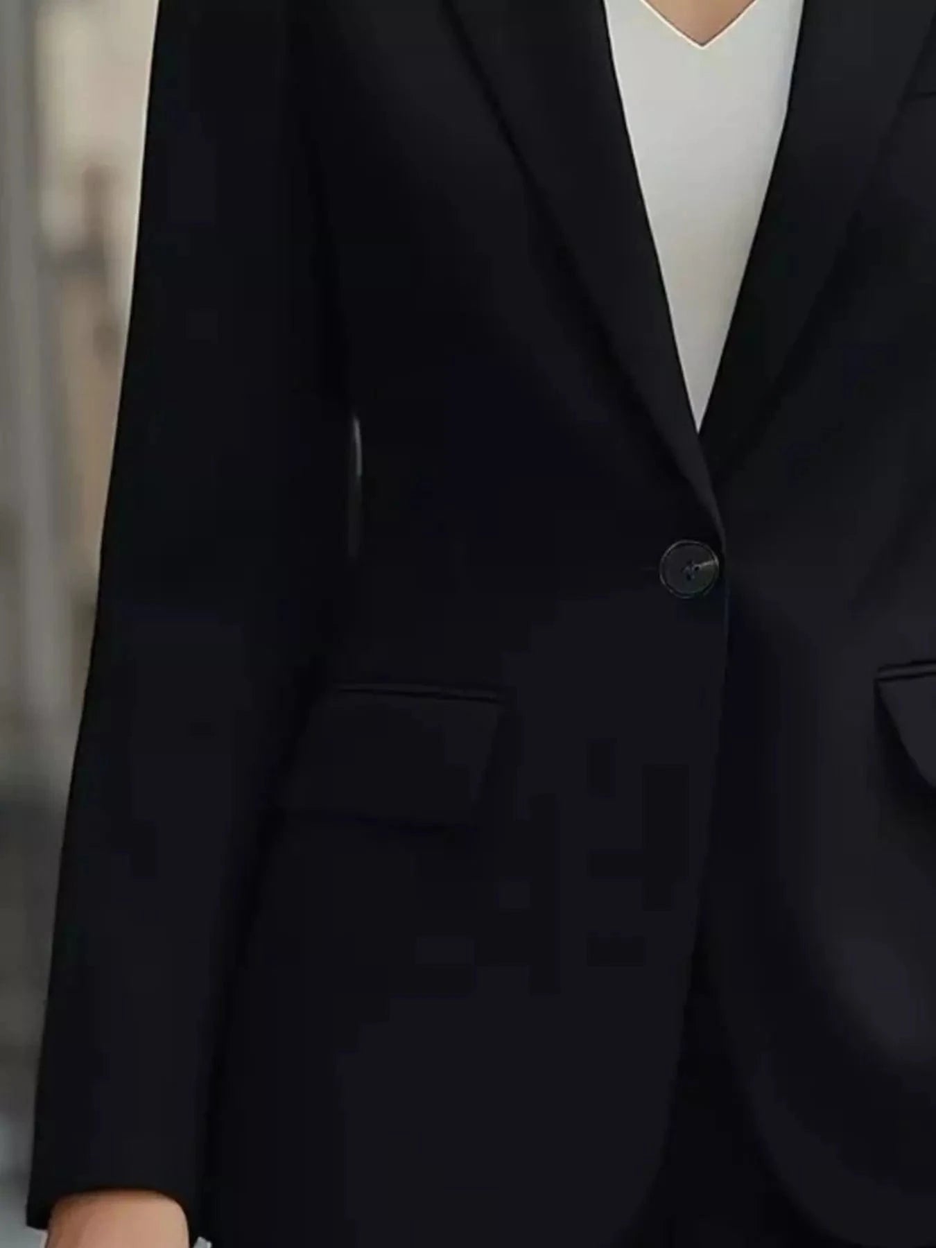 Lapel Collar One Button Blazer - Fashorio
