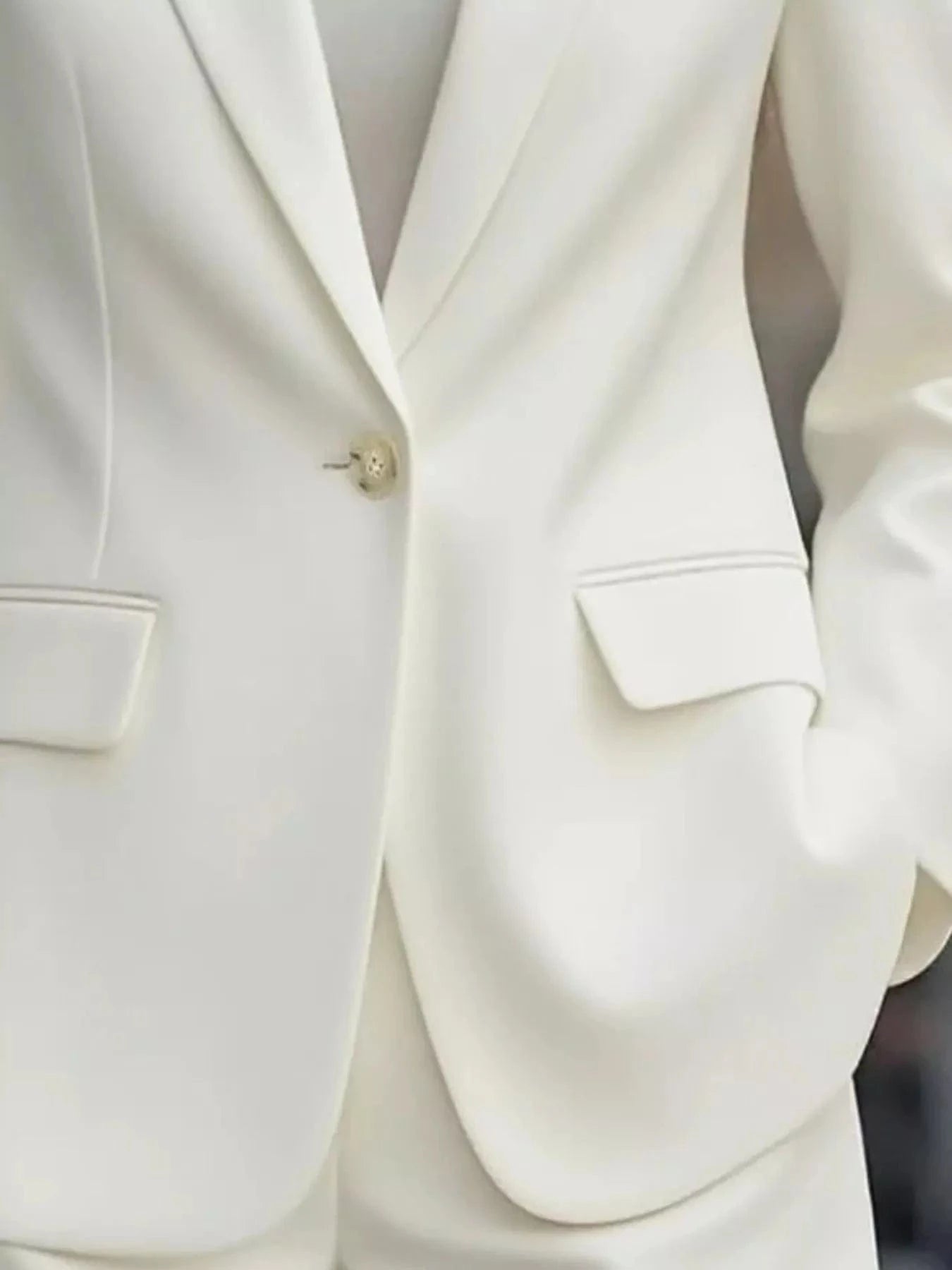 Lapel Collar One Button Blazer - Fashorio