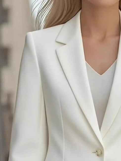 Lapel Collar One Button Blazer - Fashorio
