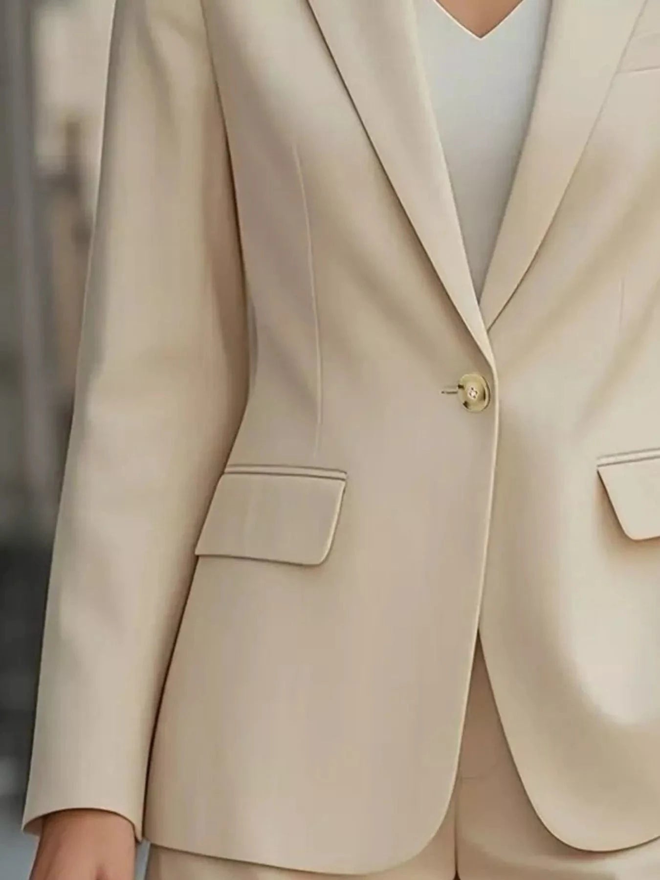 Lapel Collar One Button Blazer - Fashorio