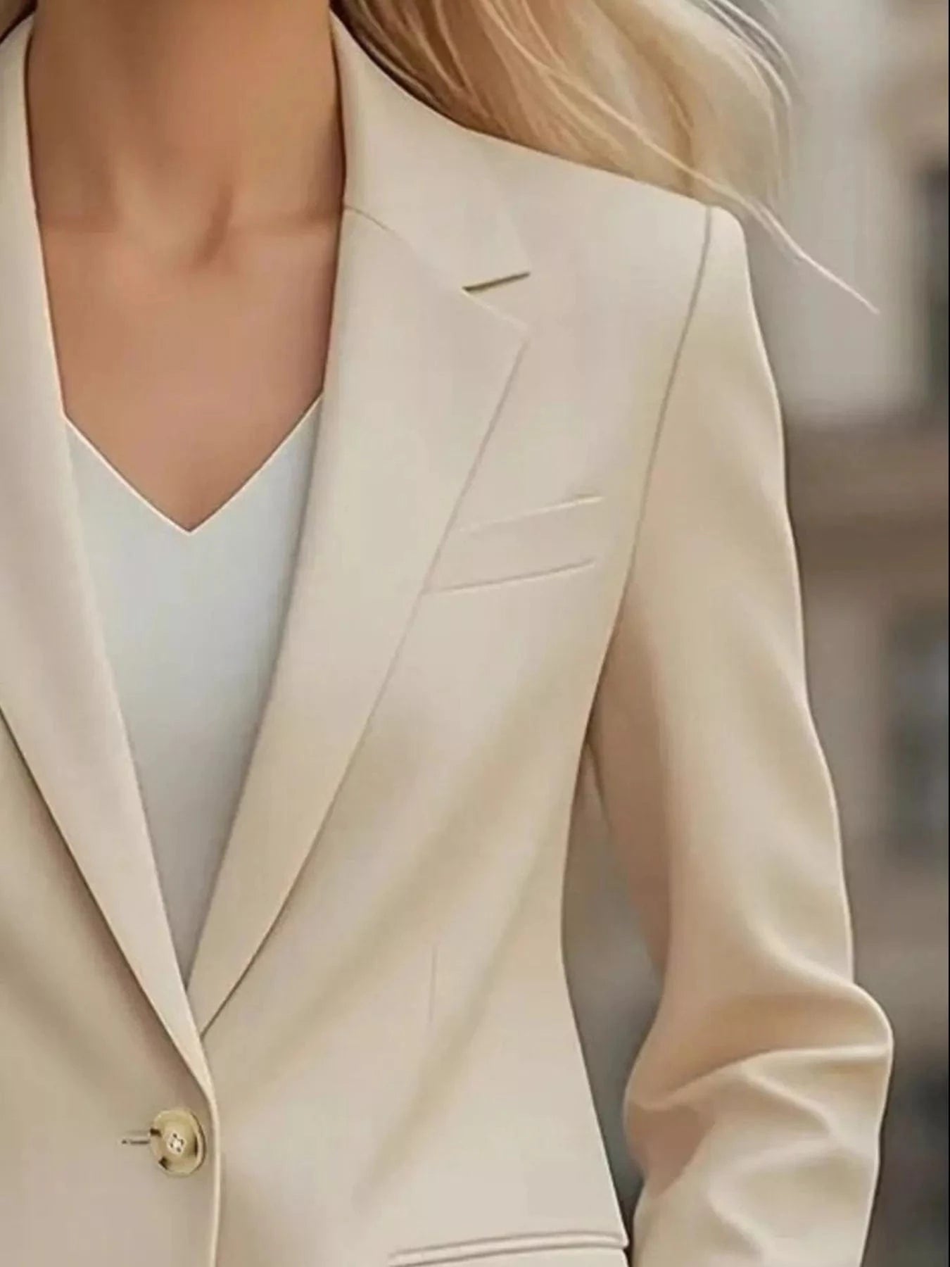 Lapel Collar One Button Blazer - Fashorio