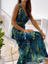 Fashorio Leaf Print Sleeveless Maxi Dress