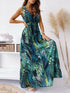 Fashorio Leaf Print Sleeveless Maxi Dress