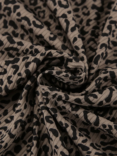 Fashorio Leopard Cami Cardigan and Shorts 3-Piece Set