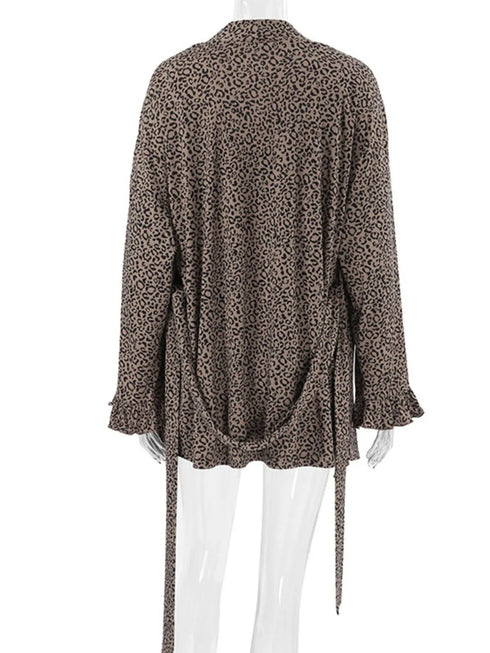 Fashorio Leopard Cami Cardigan and Shorts 3-Piece Set
