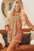 Fashorio Leopard Collared Neck Long Sleeve Top and Shorts Lounge Set