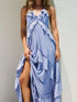 Fashorio Light Blue / S Ruffled Halter Neck Maxi Dress