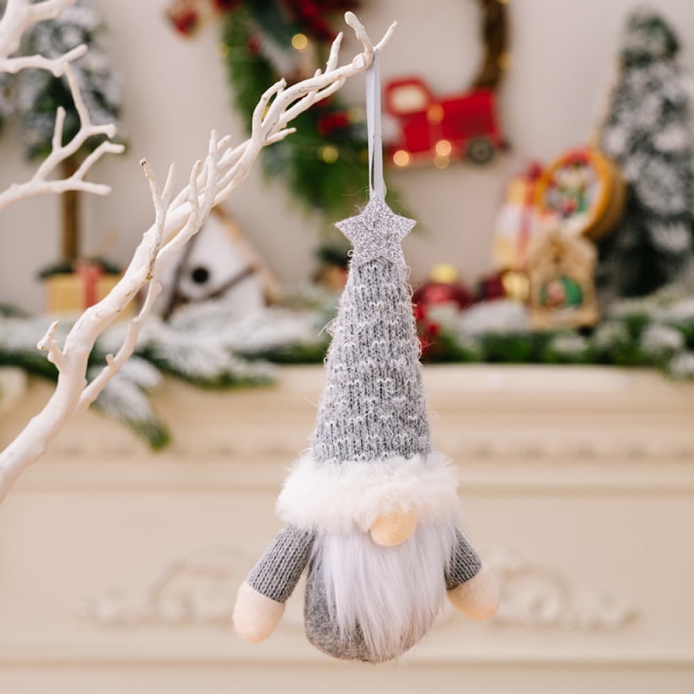 Assorted 2-Piece Faceless Gnome Hanging Widgets Light Gray One Size - Fashorio