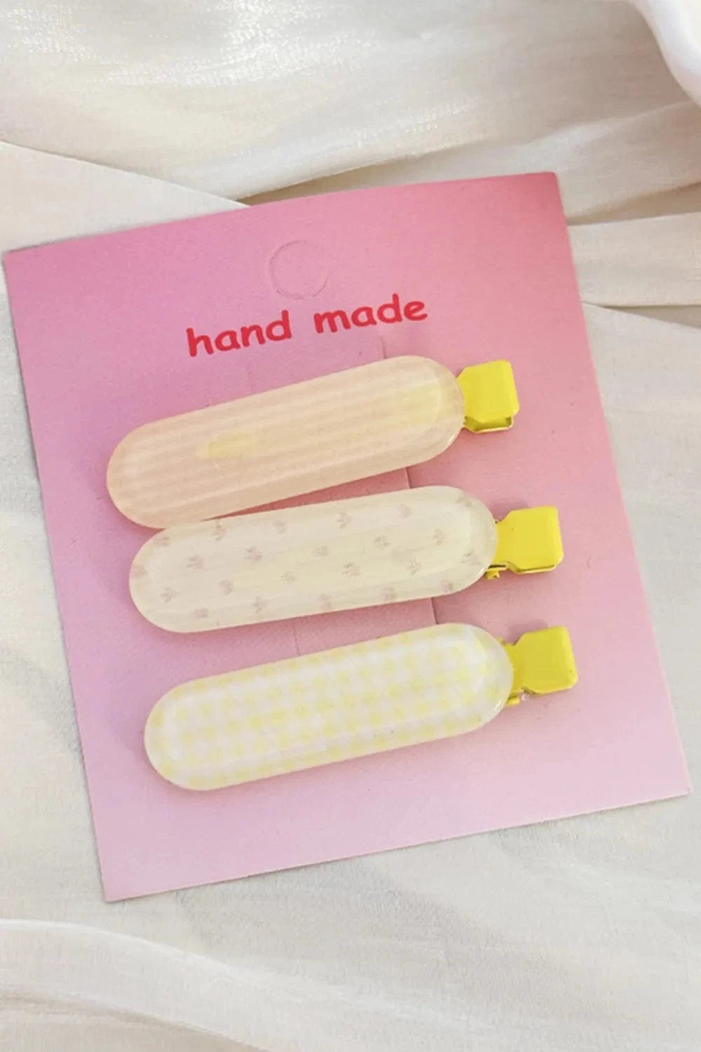 2-Piece Acrylic Hair Pins Light Yellow One Size - Fashorio