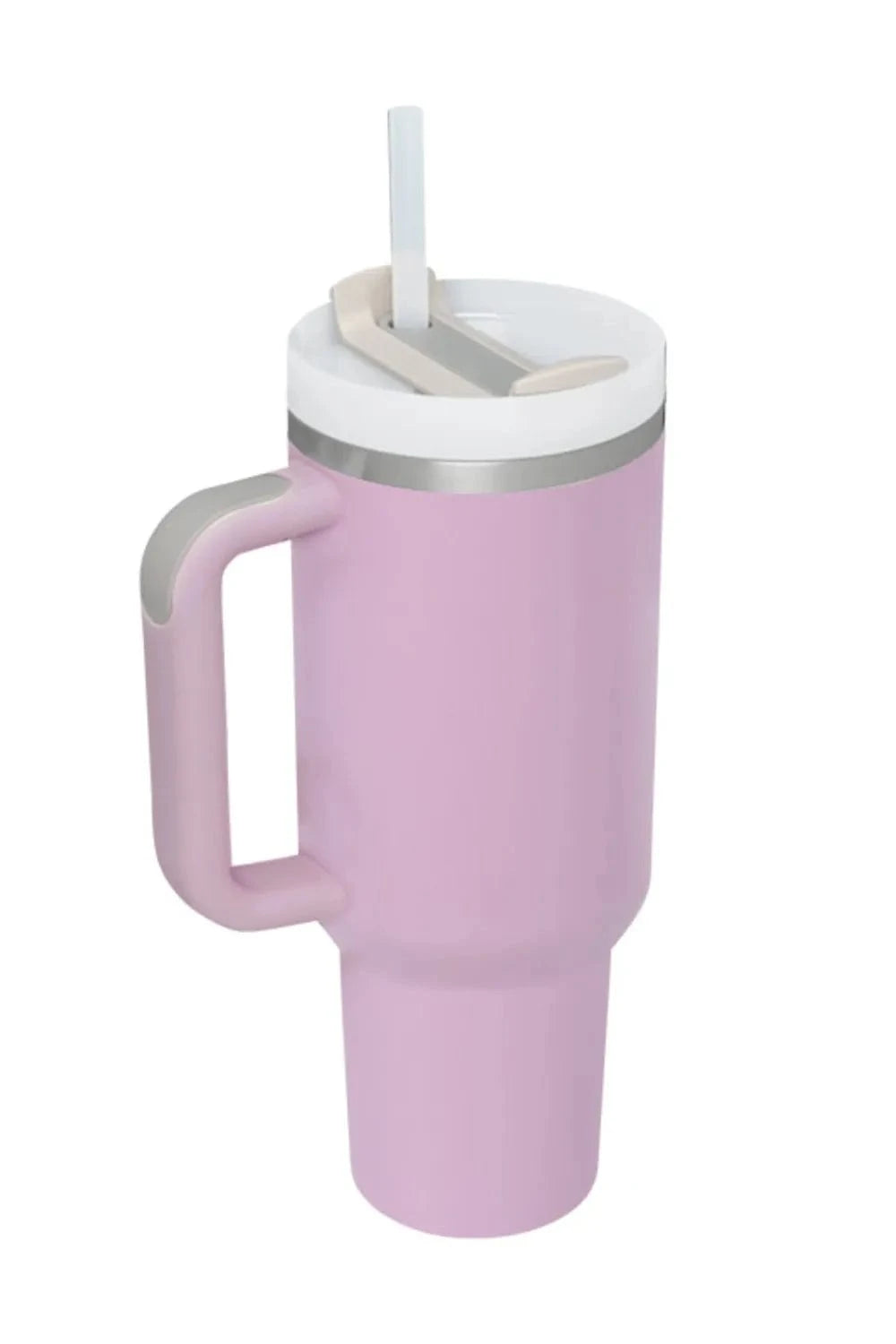 Stainless Steel Tumbler with Upgraded Handle and Straw Lilac One Size - Fashorio