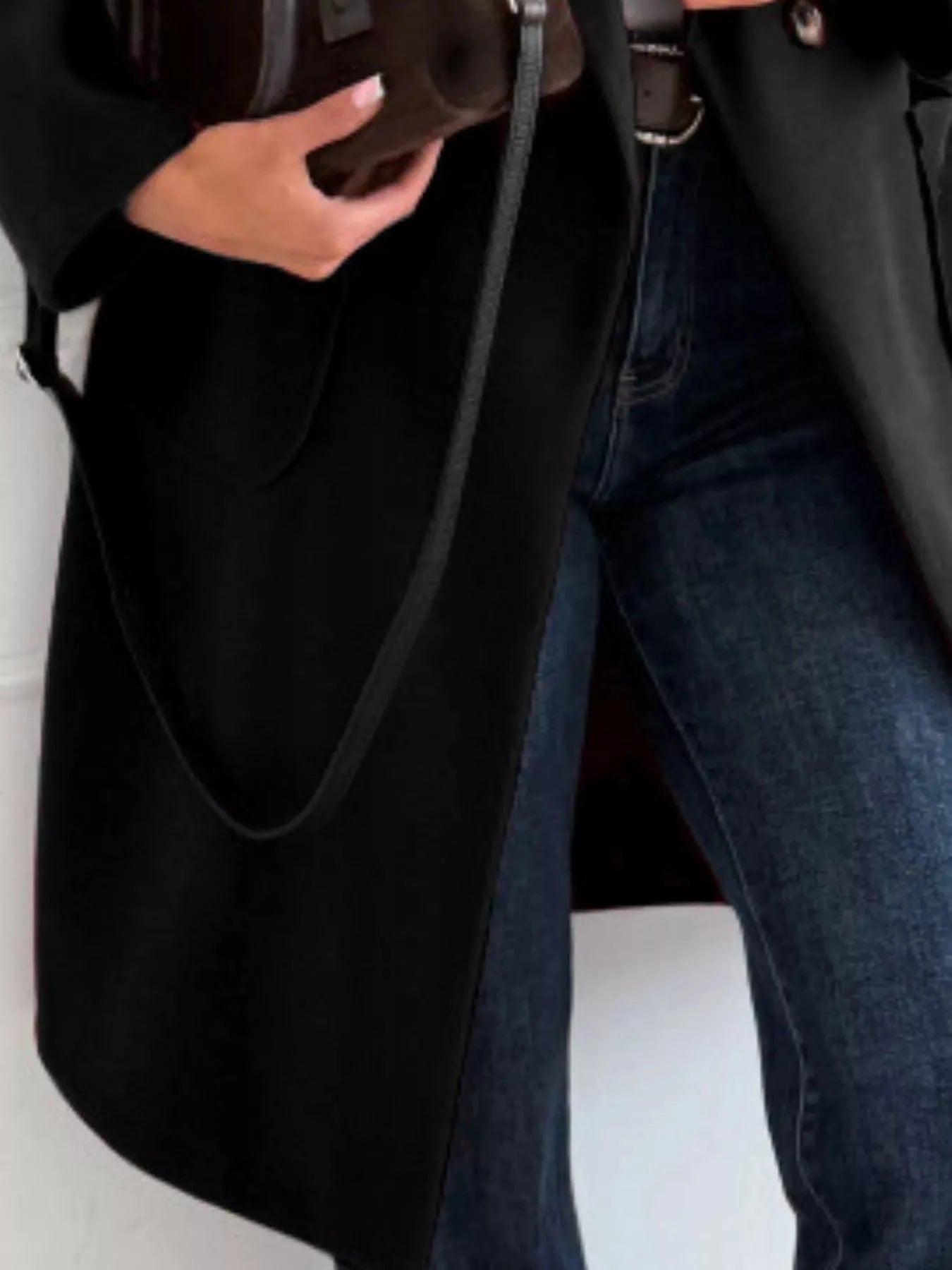 Long-Sleeve Single-Breasted Trench Coat - Fashorio