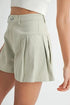 MABLE Pleated High Waist Twill Shorts - Fashorio