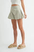 MABLE Pleated High Waist Twill Shorts - Fashorio