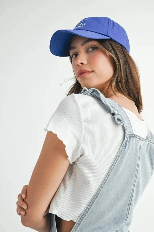 MABLE Square Neck Ruffle Shoulder Denim Overall Romper - Fashorio