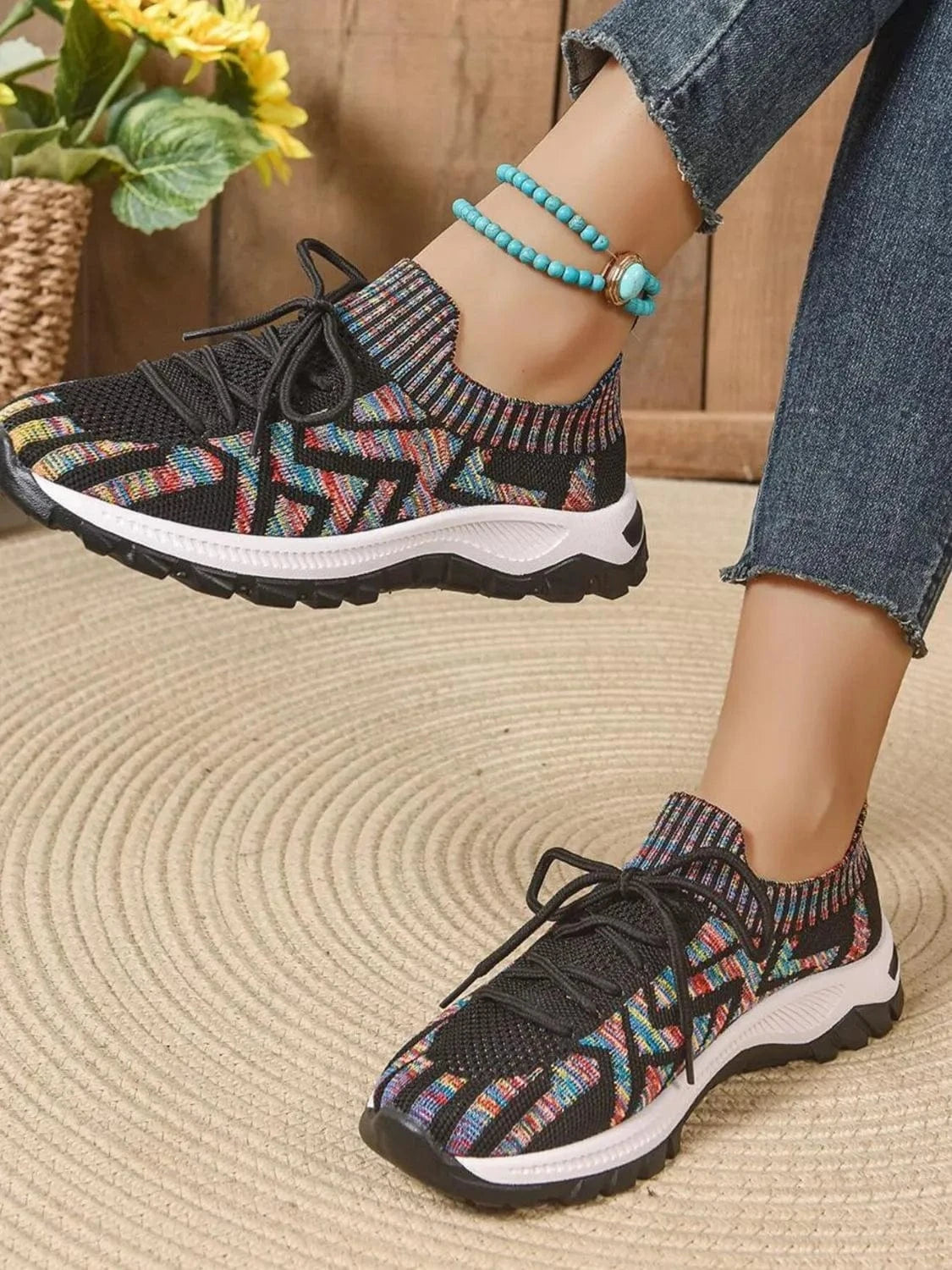 Mesh Knit Lace Up Athletic - Fashorio
