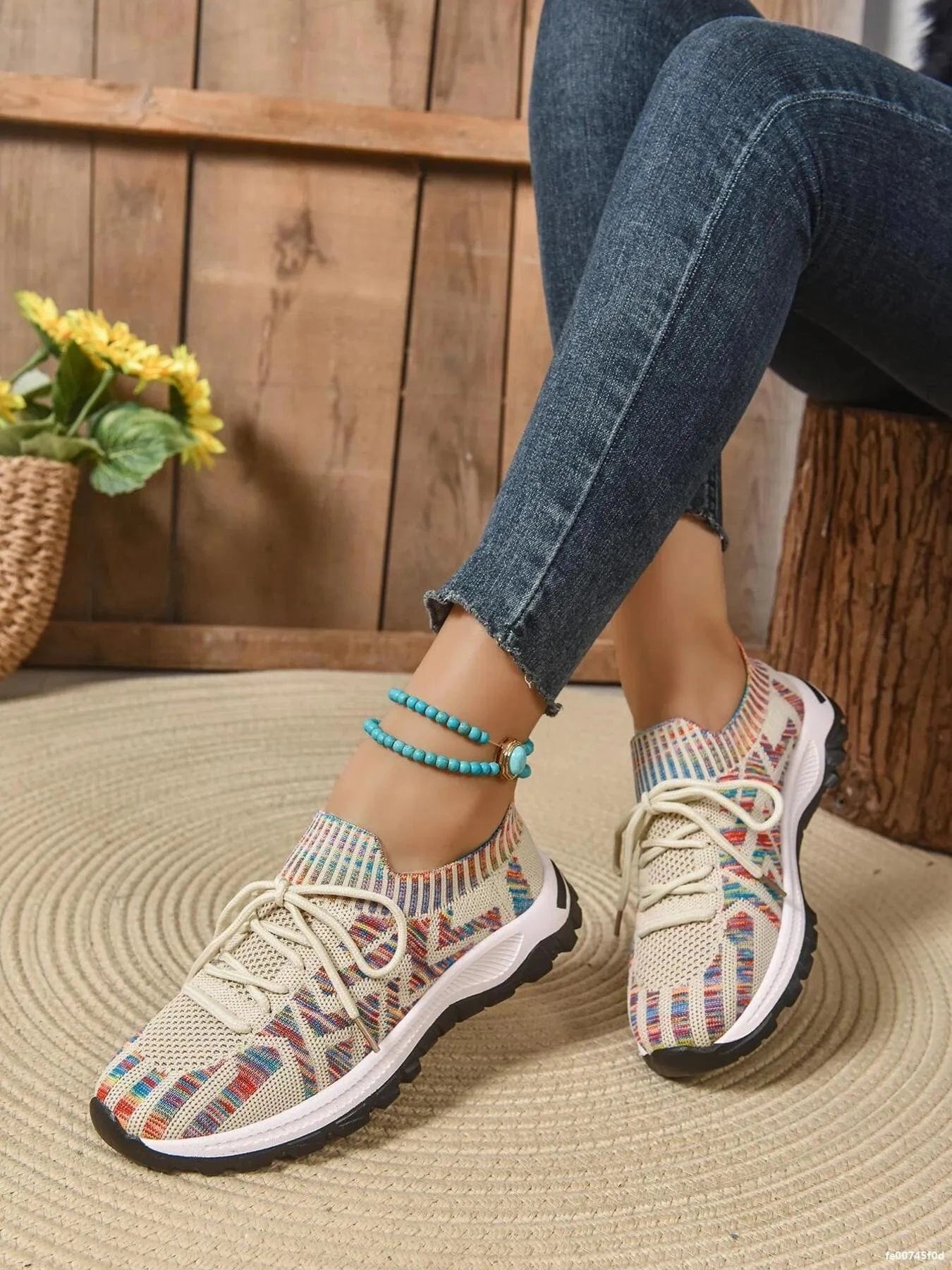 Mesh Knit Lace Up Athletic Mi Cai - Fashorio