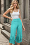 Heimish Full Size Ruffled High Waist Wide Leg Pants Plus Size Mint - Fashorio