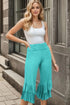 Heimish Full Size Ruffled High Waist Wide Leg Pants Plus Size Mint - Fashorio