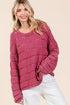 Mittoshop Openwork Round Neck Drop Shoulder Sweater - Fashorio