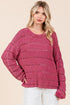Mittoshop Openwork Round Neck Drop Shoulder Sweater - Fashorio