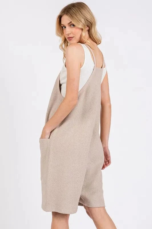 Mittoshop Scoop Neck Spaghetti Strap Overalls with Pockets - Fashorio