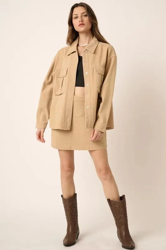 Mittoshop Zipper Back Twill Mini Skirt - Fashorio