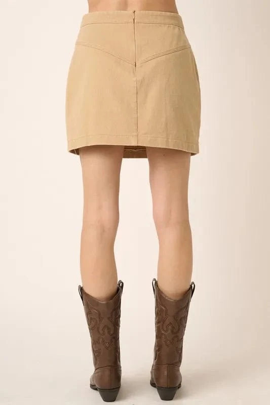 Mittoshop Zipper Back Twill Mini Skirt - Fashorio