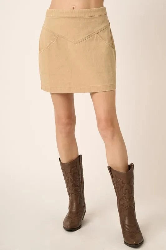Mittoshop Zipper Back Twill Mini Skirt - Fashorio