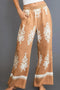 Umgee Full Size Border Print Wide Leg Pants Plus Size MOCHA - Fashorio
