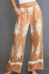 Umgee Full Size Border Print Wide Leg Pants Plus Size MOCHA - Fashorio