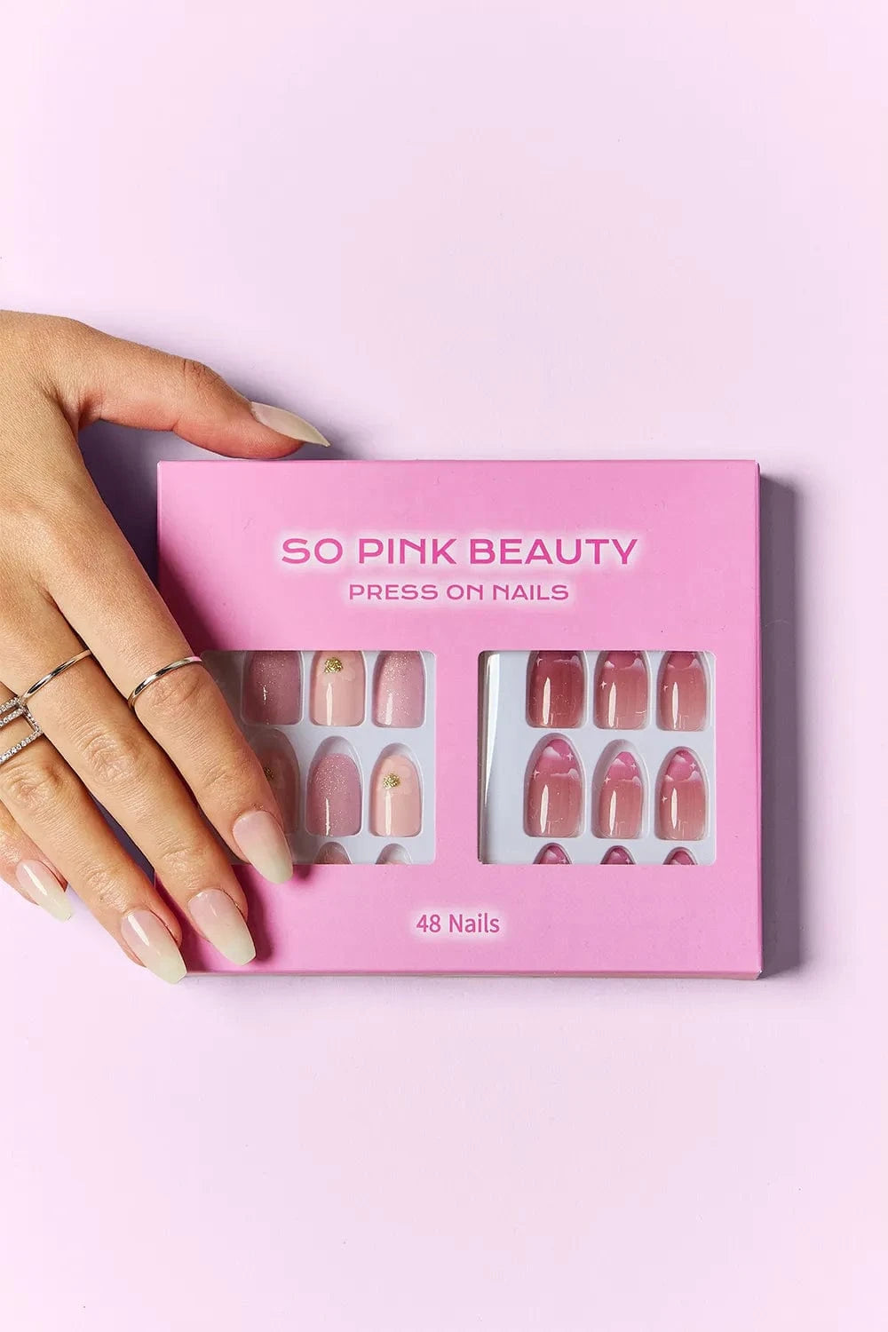 SO PINK BEAUTY Press On Nails 2 Packs Naturistic One Size - Fashorio