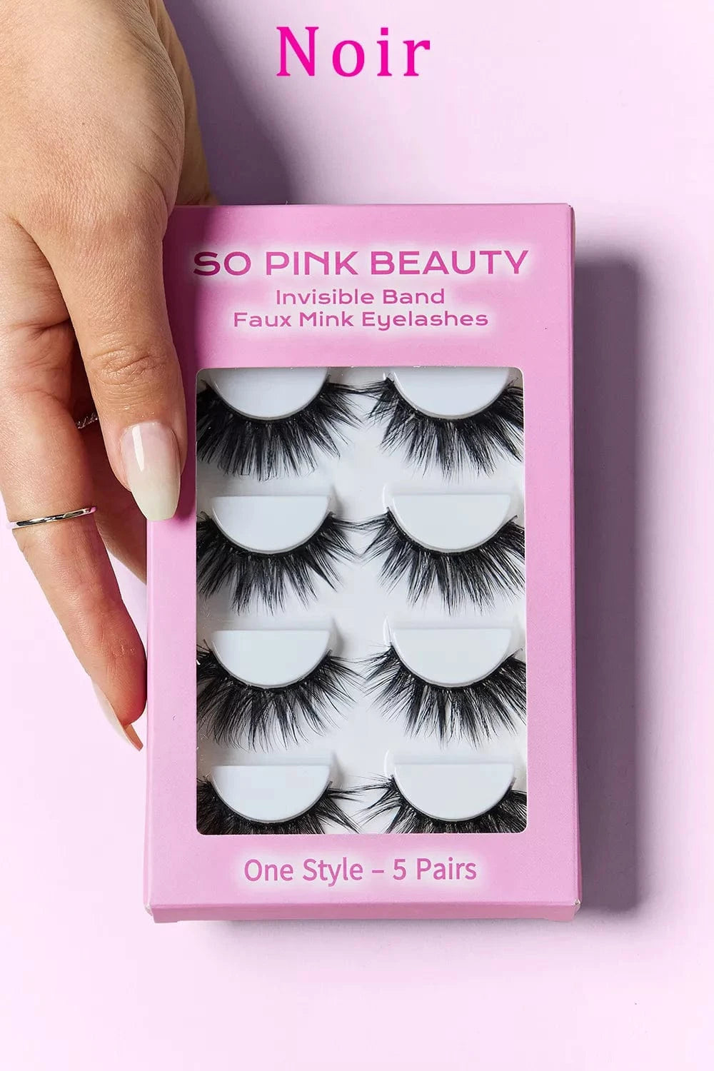 SO PINK BEAUTY Faux Mink Eyelashes 5 Pairs Noir One Size - Fashorio