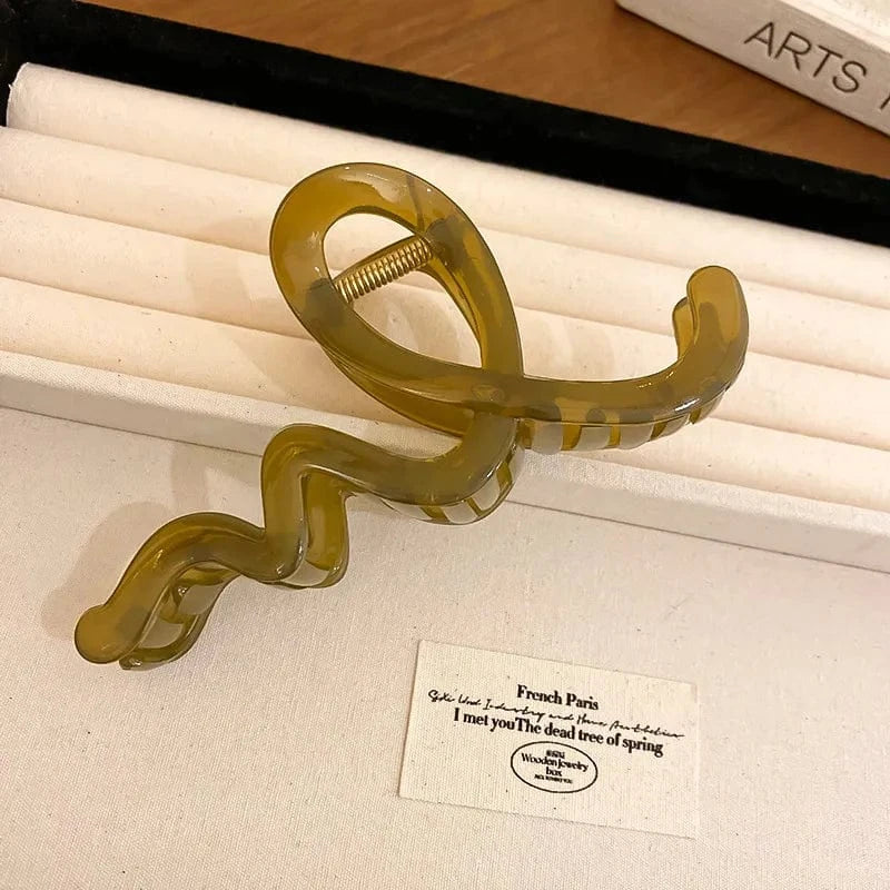 Acrylic Hair Claw Clip Olive One Size - Fashorio
