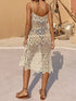 Fashorio Openwork Scoop Neck Spaghetti Strap Cover-Up Dress