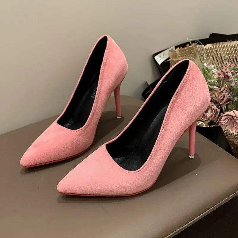 Point Toe Stiletto Pumps Pink - Fashorio