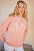 And The Why WIFEY & Heart Round Neck Sweater Pink - Fashorio
