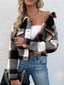 Fashorio Plaid Button-Down Crop Jacket