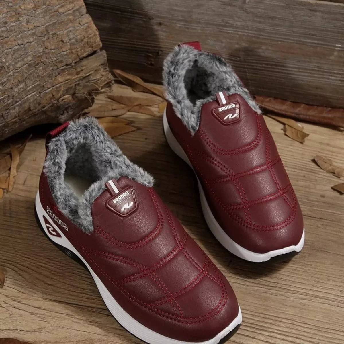 Plush Round Toe Platform Shoes - Fashorio