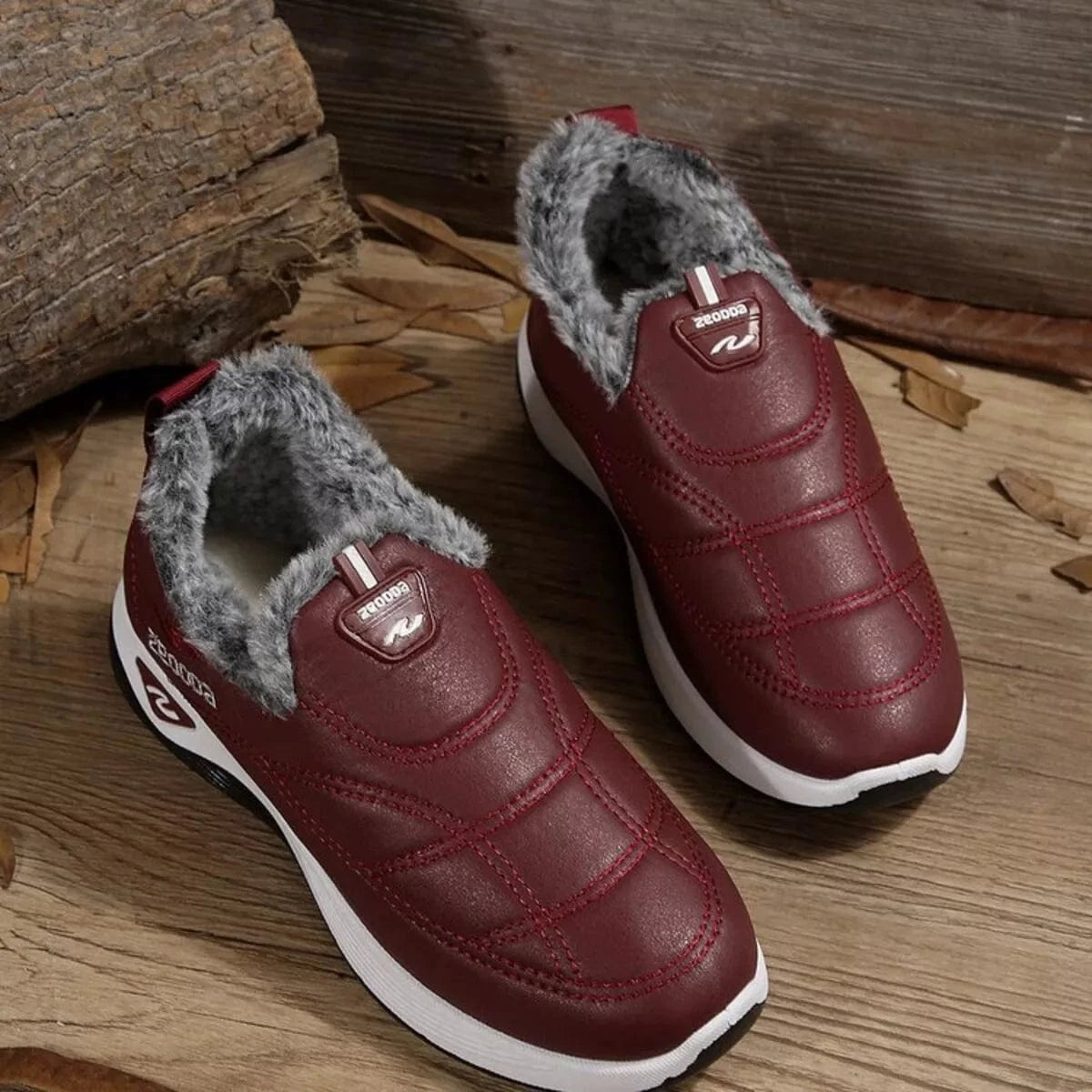 Plush Round Toe Platform Shoes - Fashorio