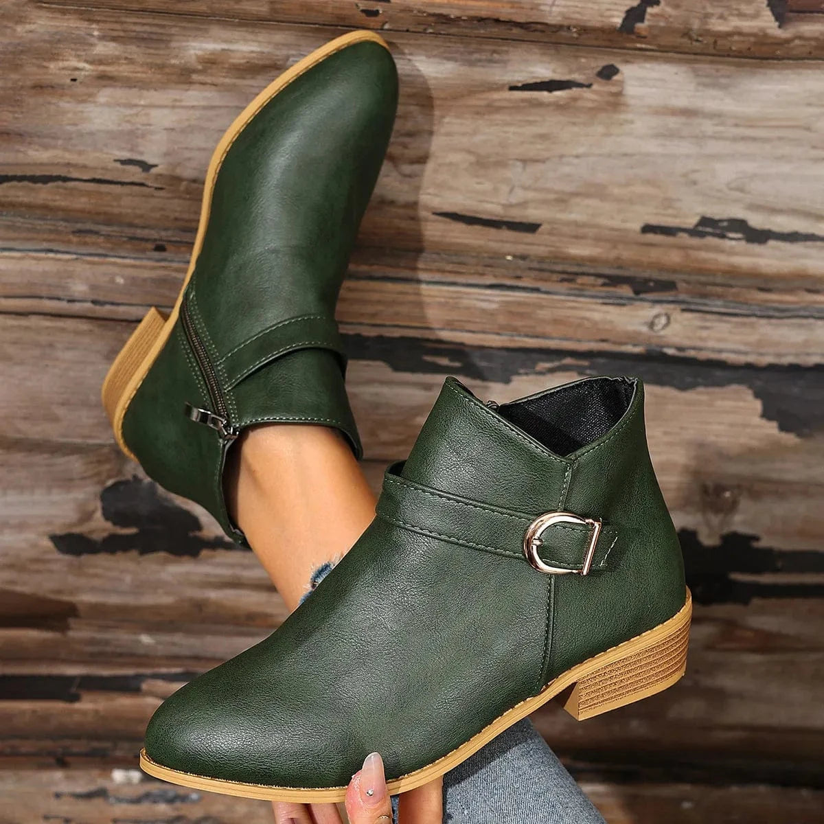 Point Toe Block Heels Boots - Fashorio