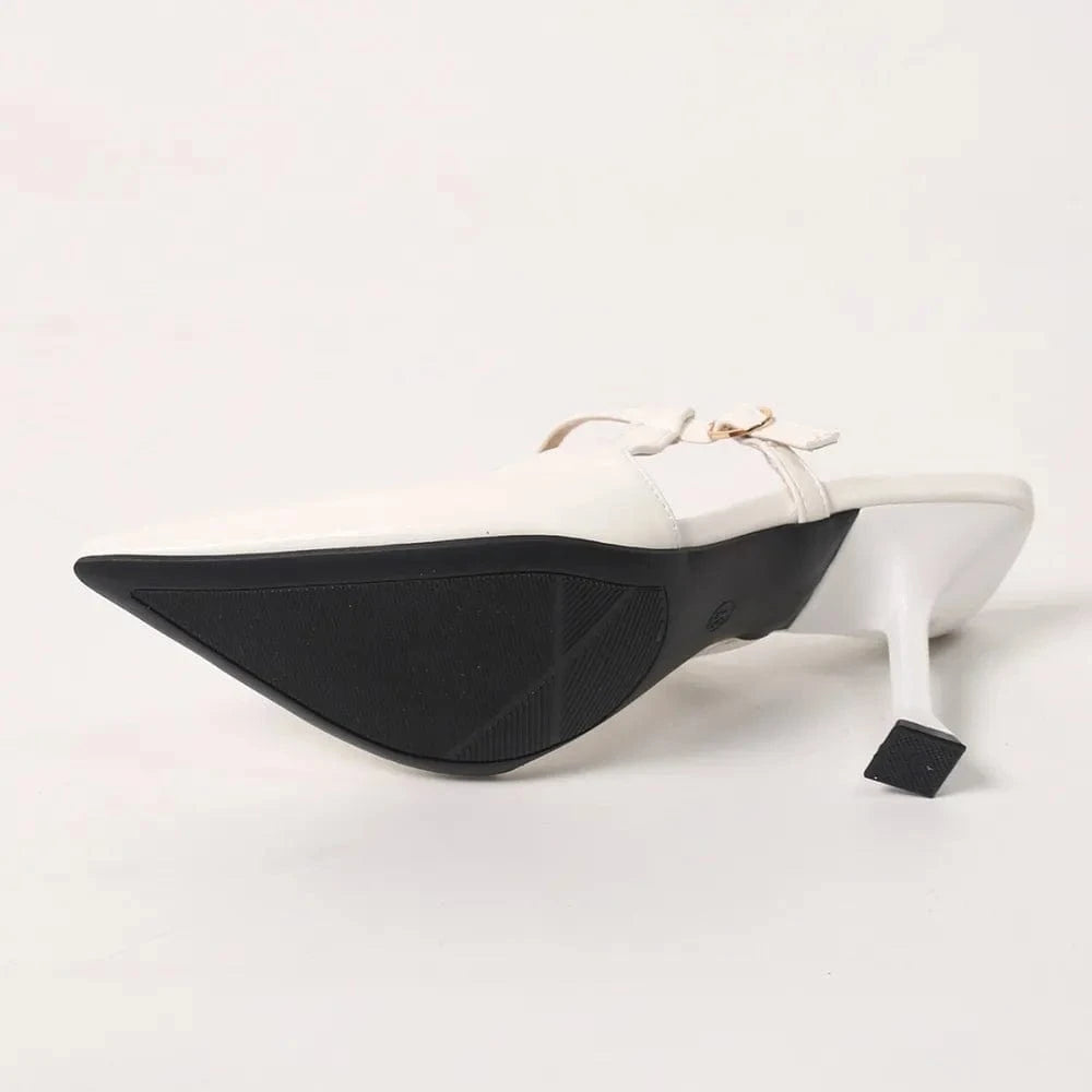 Point Toe Flare Heel Slingback Pumps - Fashorio