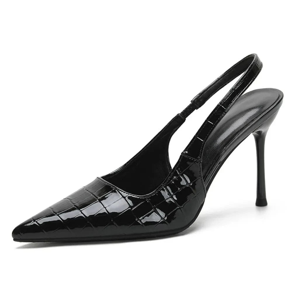 Point Toe Stiletto Slingback Pumps - Fashorio