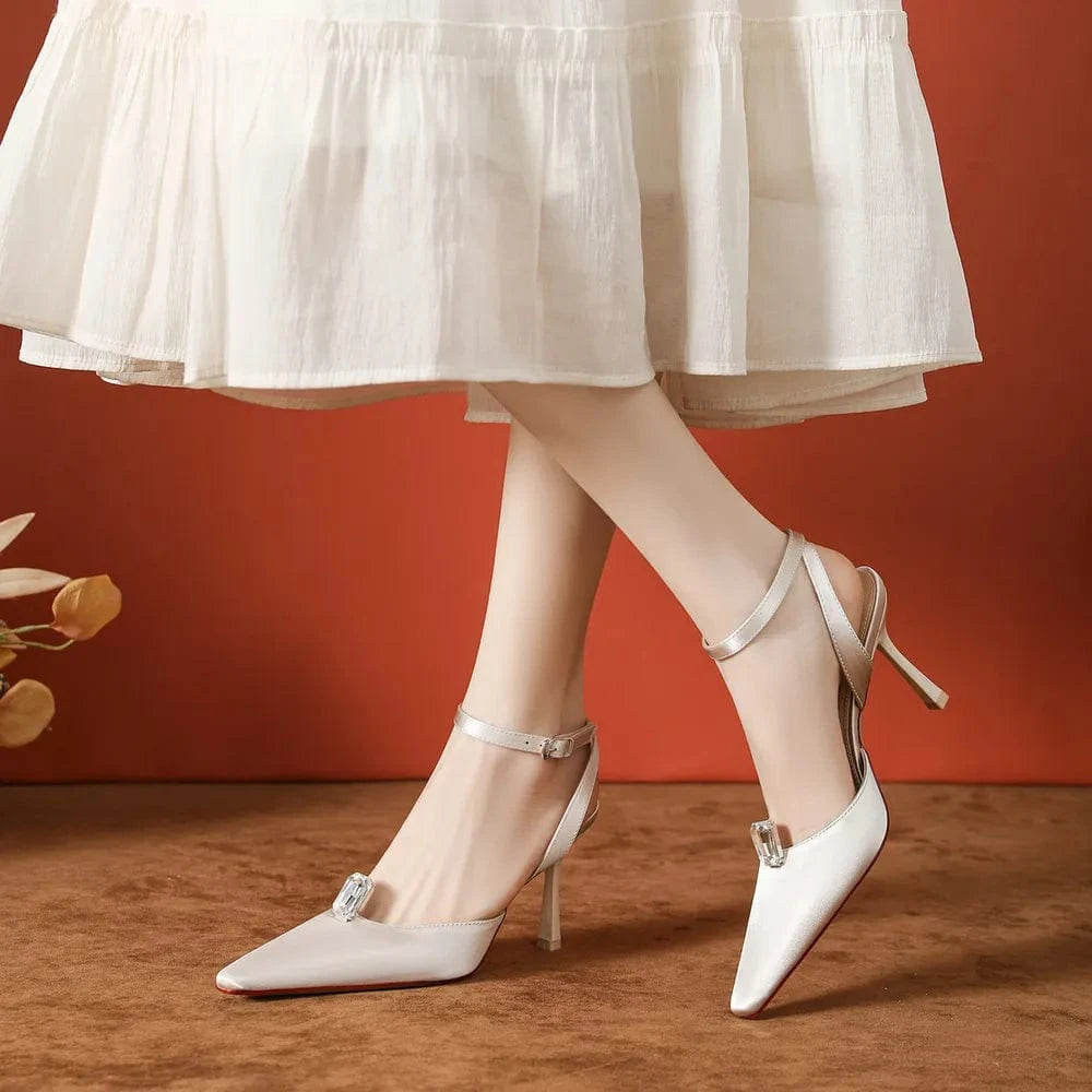 Point Toe Stiletto Slingback Pumps - Fashorio