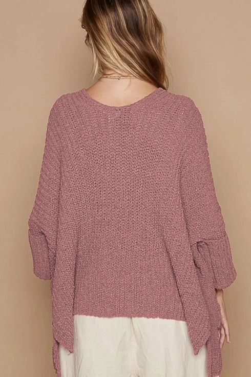 POL Open Front Sweater Cardigan with Pockets - Fashorio