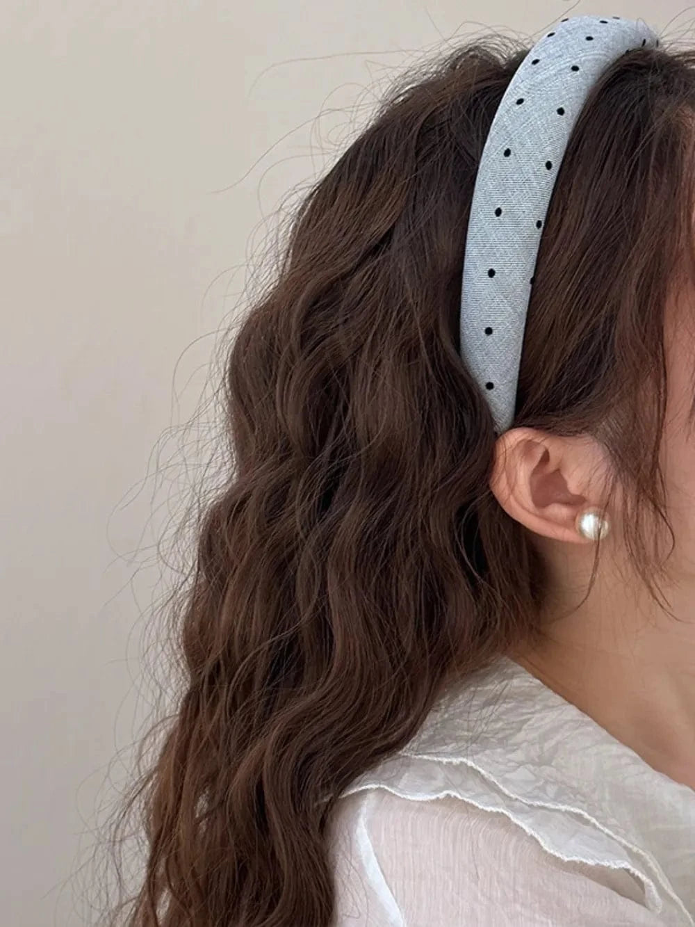 Polka Dot Polyester Wide Headband - Fashorio