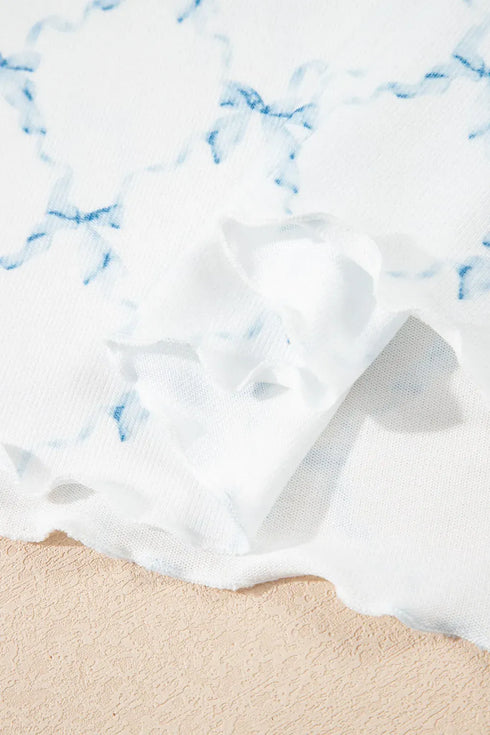 Fashorio Printed Round Neck Top and Shorts Two-Piece Lounge Set