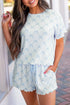 Fashorio Printed Round Neck Top and Shorts Two-Piece Lounge Set