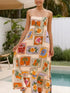 Fashorio Printed Strapless Maxi Cami Dress