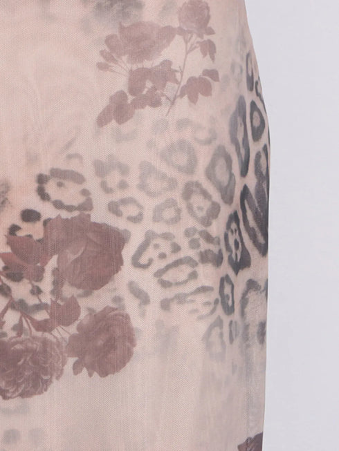 Fashorio Printed Sweetheart Neck Bodycon Maxi Dress